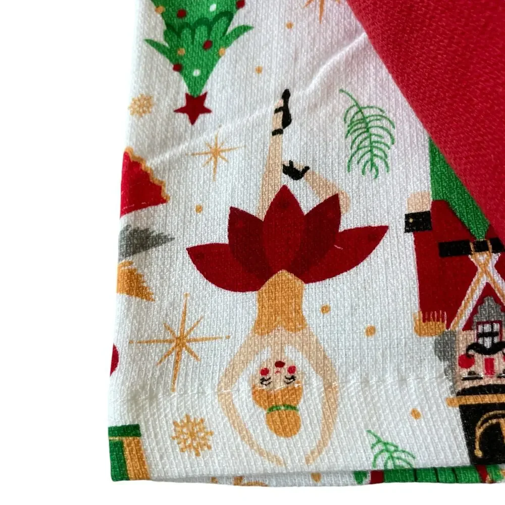 Set of 3 Christmas Holiday Nutcracker Kitchen Towels Pop of Color NWT